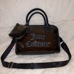 NWT Juicy Couture Satchel with Rhinestone Logo and Adjustable Shoulder Strap